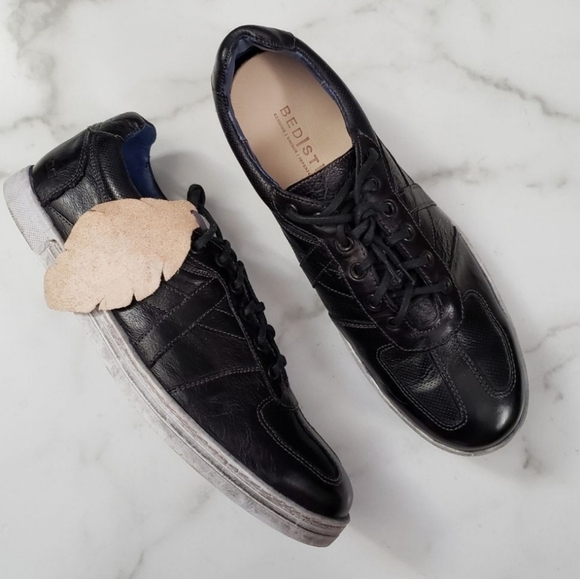 Bed Stu Muller Sneakers Navy Rustic  Leather Factory Distressed Low Top - Picture 7 of 8